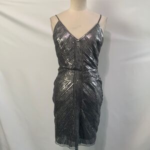 NWT Silver sequin cocktail dress